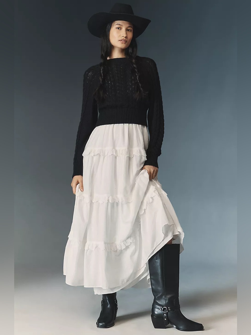 NWT Size S - By Anthropologie Twofer Sweater Tiered Dress (2 pieces set) US$218 - Picture 1 of 16